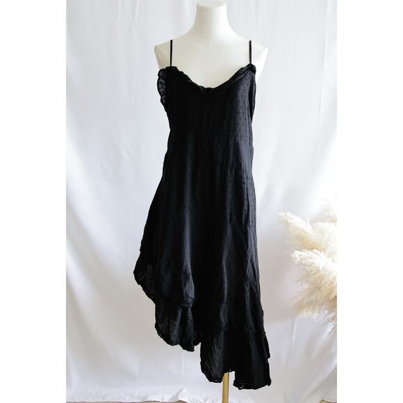 COTTON ON black ruffle Asymmetrical Midi Dress size 8 M - Picture 2 of 5